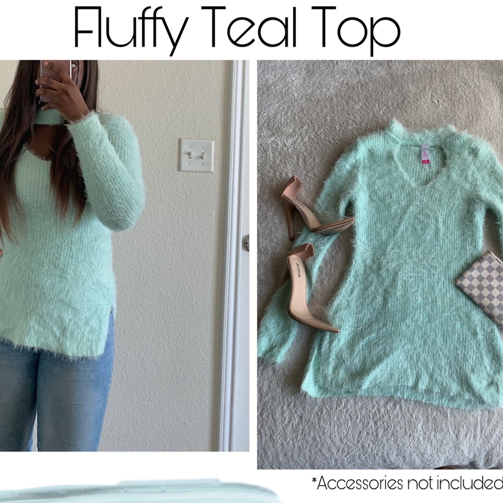 Fluffy Teal Top